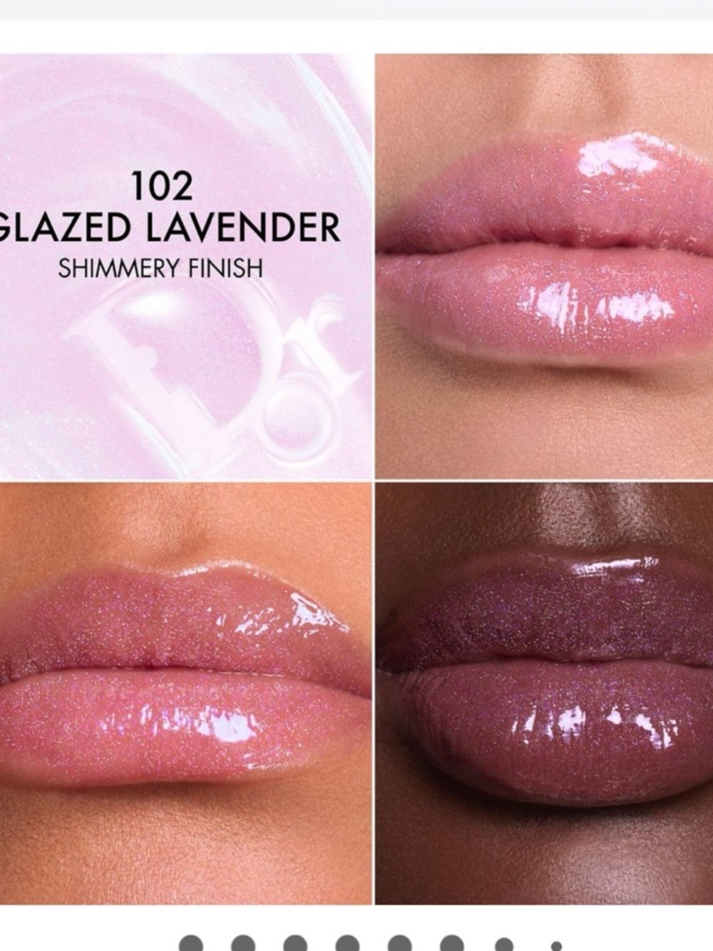 DIOR 102 Glazed Lavender Lip Glow Butter Hydrating Gloss Balm